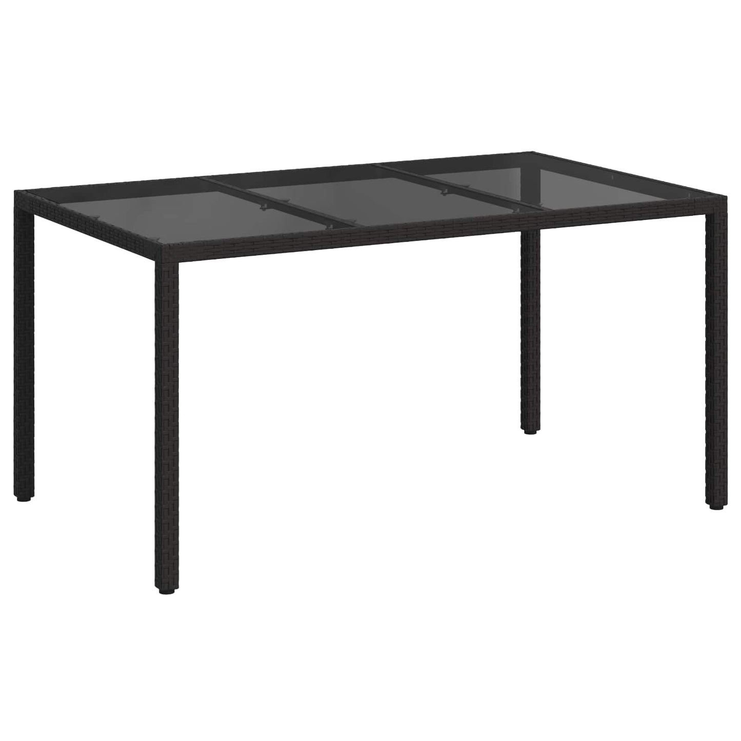 Garden Table Black 150 x 90 x 75 cm Poly Rattan