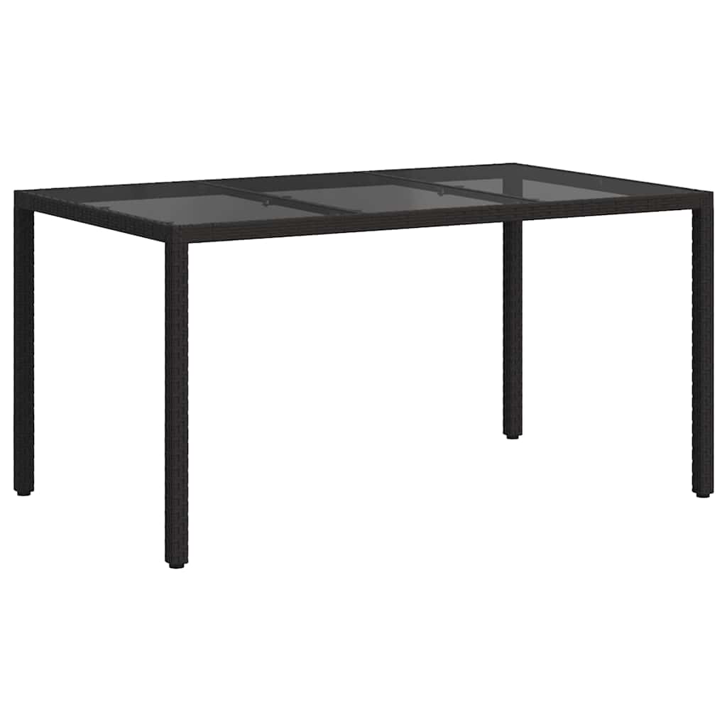 Garden Table Black 150 x 90 x 75 cm Poly Rattan