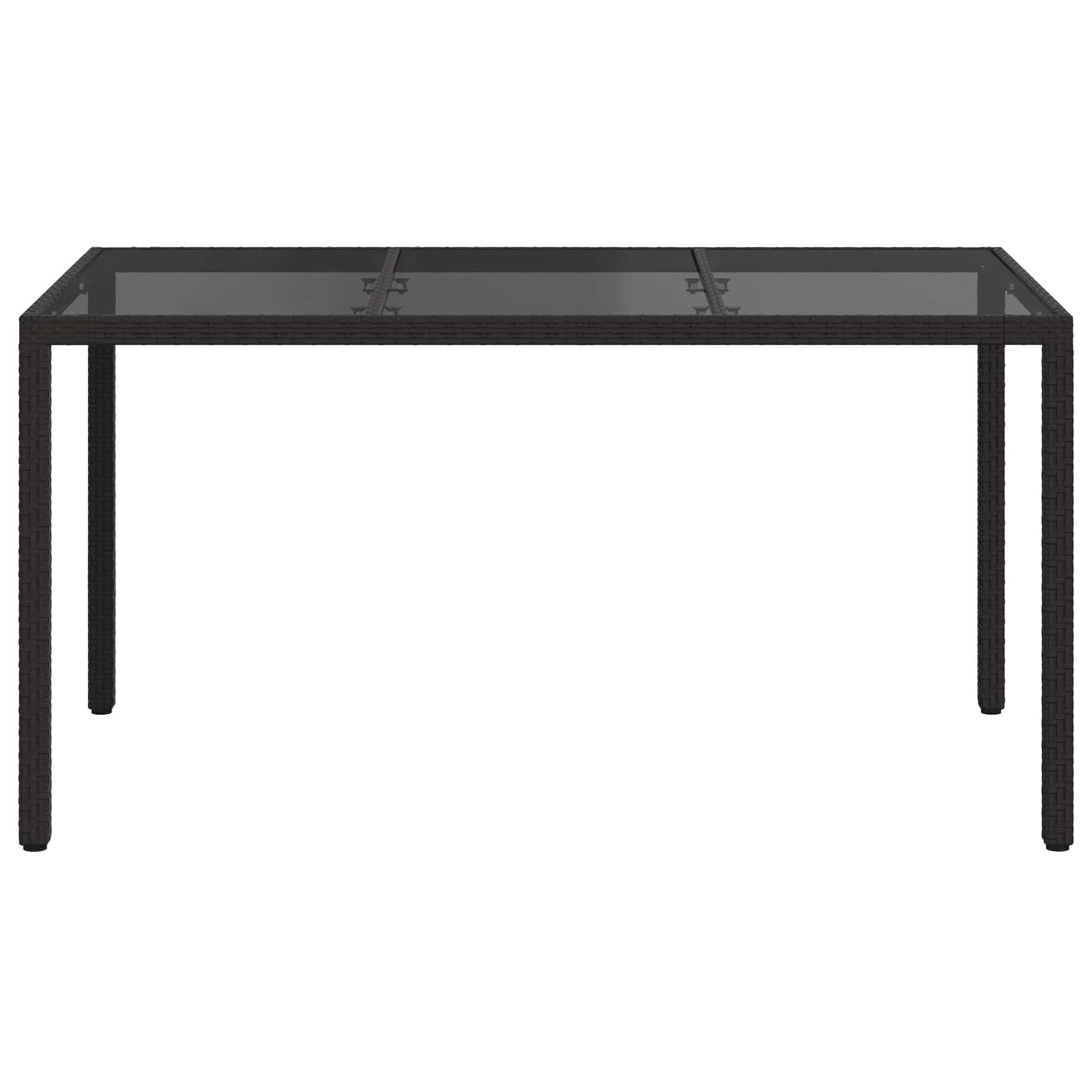 Garden Table Black 150 x 90 x 75 cm Poly Rattan