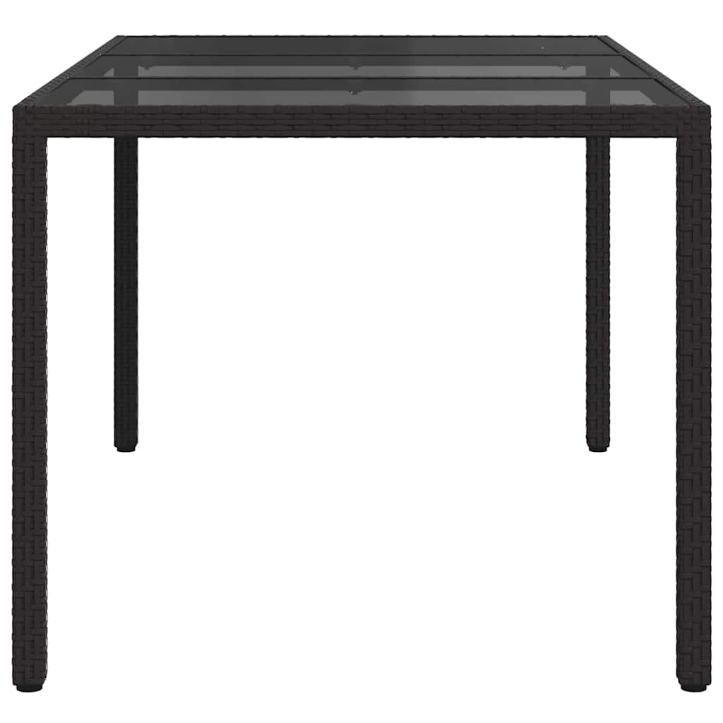 Garden Table Black 150 x 90 x 75 cm Poly Rattan
