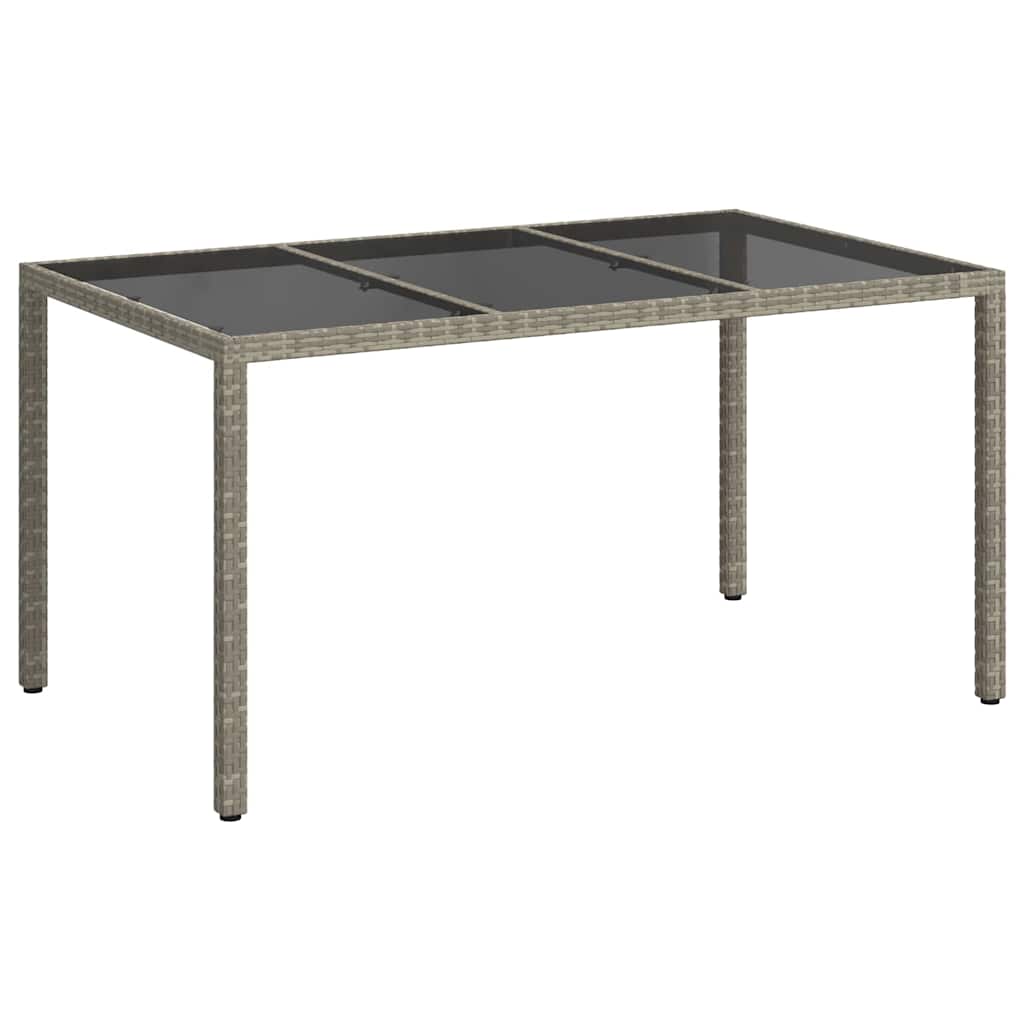 Garden Table Grey 150 x 90 x 75 cm Poly Rattan