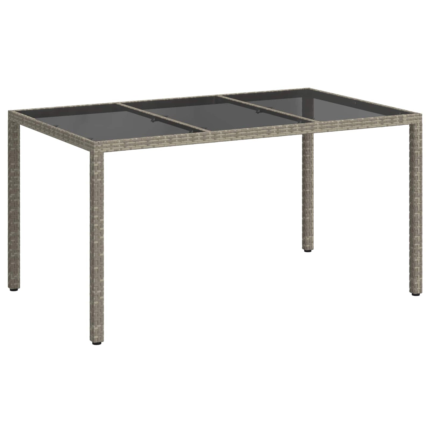 Garden Table Grey 150 x 90 x 75 cm Poly Rattan