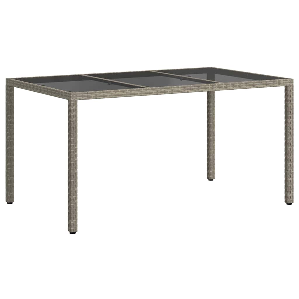 Garden Table Grey 150 x 90 x 75 cm Poly Rattan