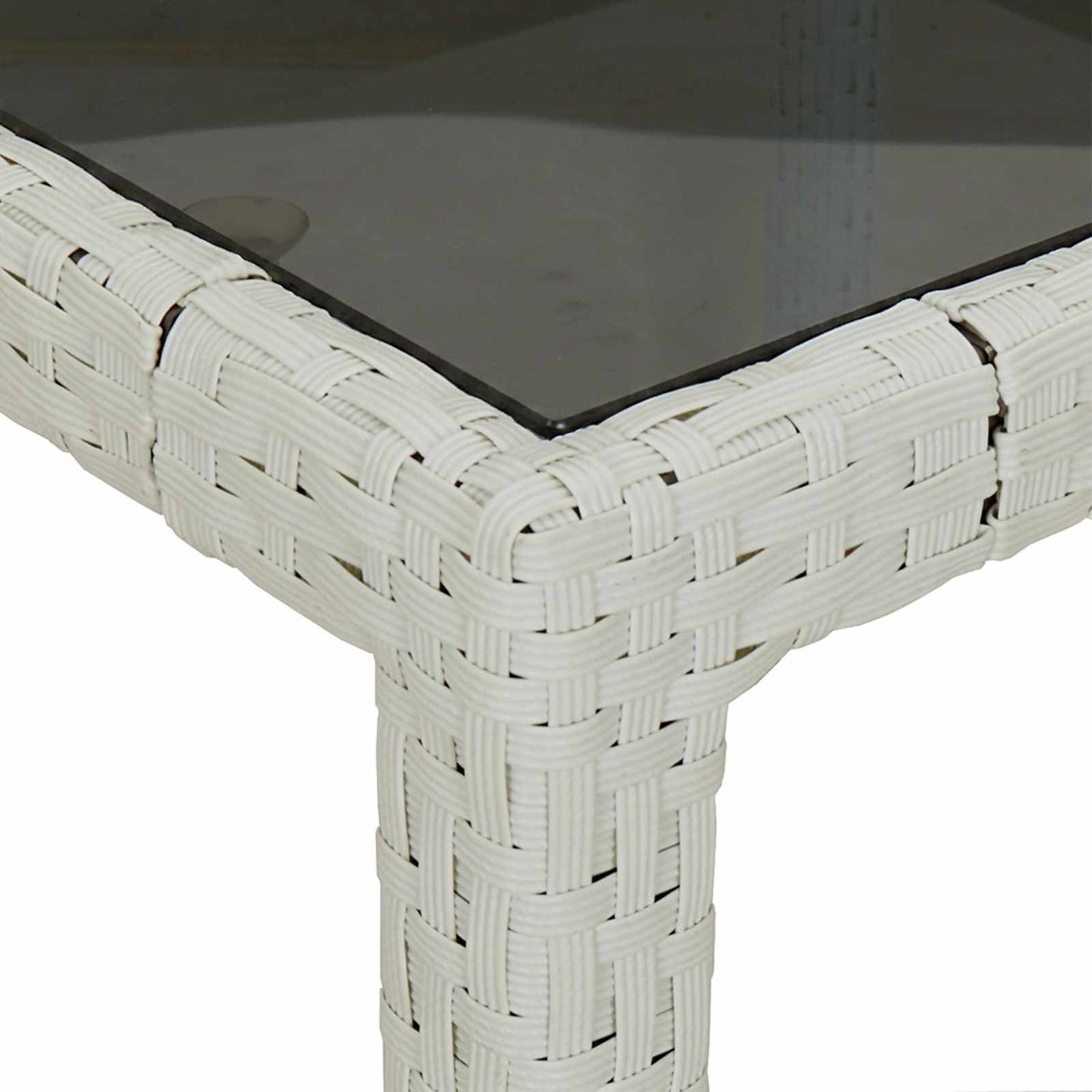 Garden Table White 150 x 90 x 75 cm Poly Rattan