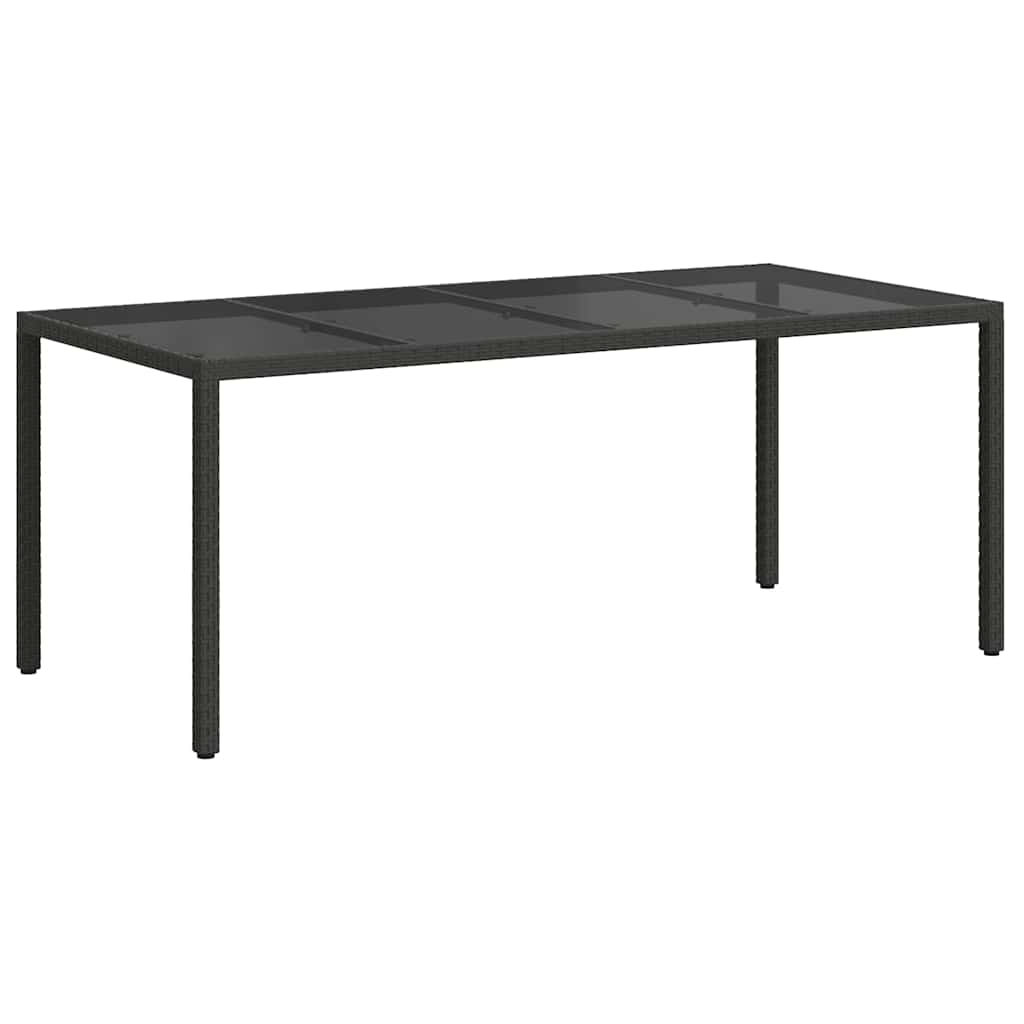 Garden Table Black 190 x 90 x 75 cm Poly Rattan