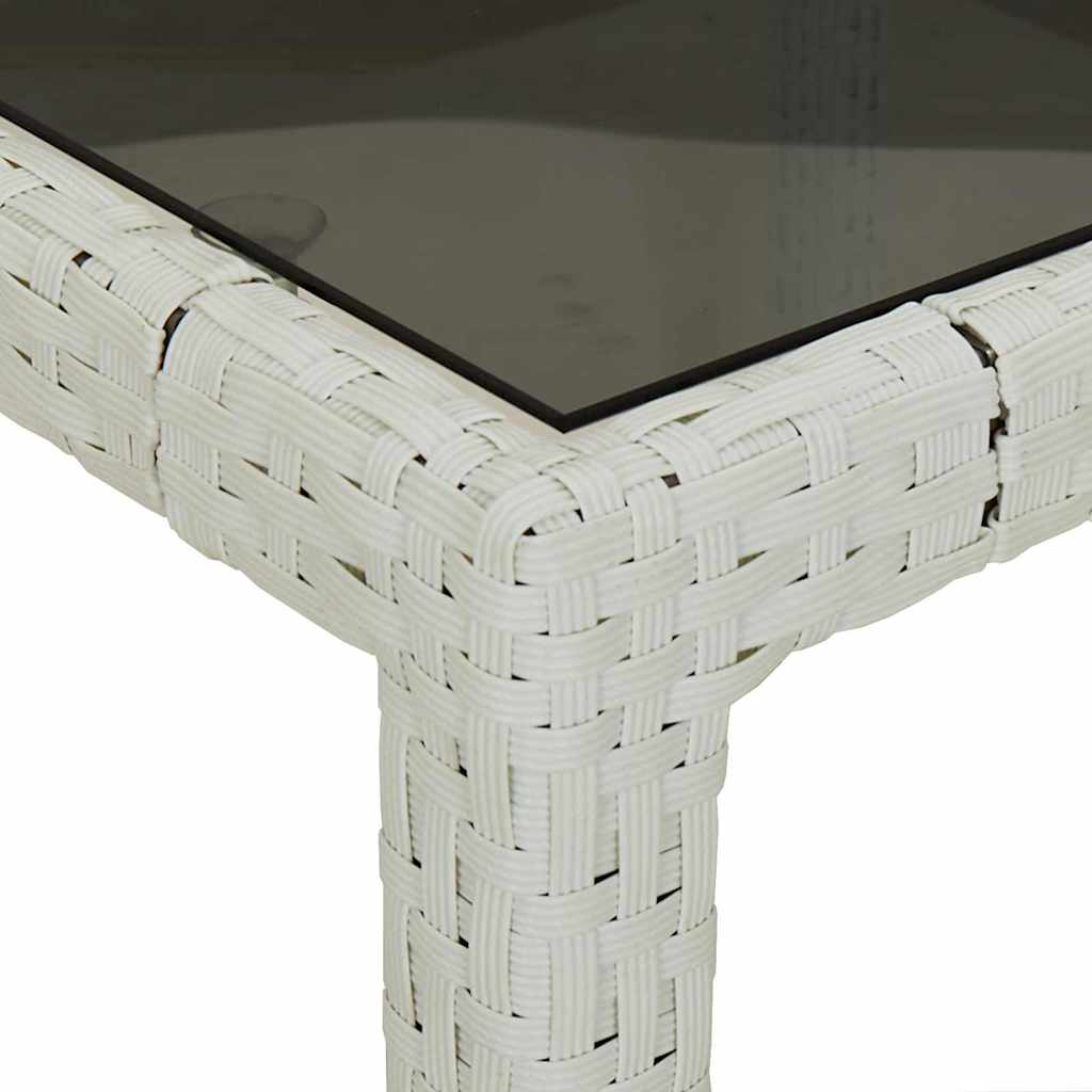 Garden Table White 190 x 90 x 75 cm Poly Rattan