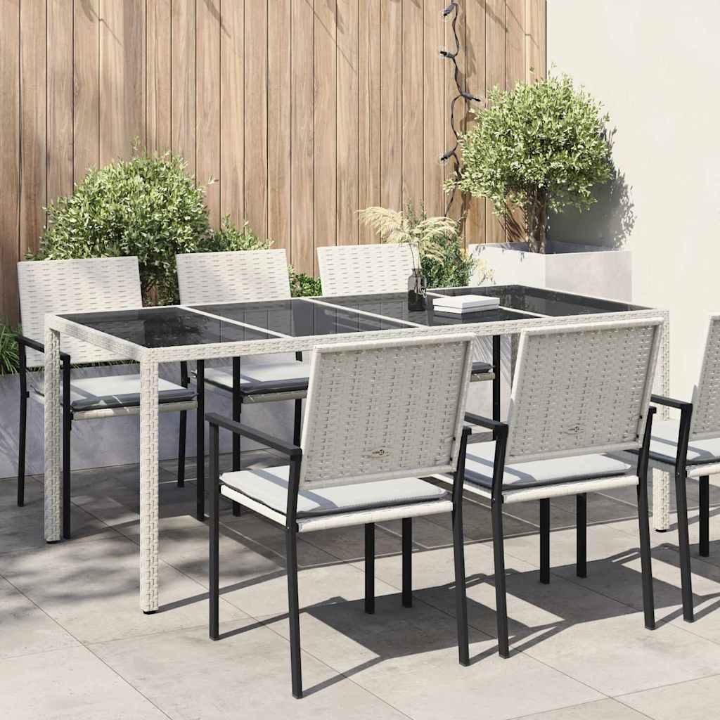 Garden Table White 190 x 90 x 75 cm Poly Rattan