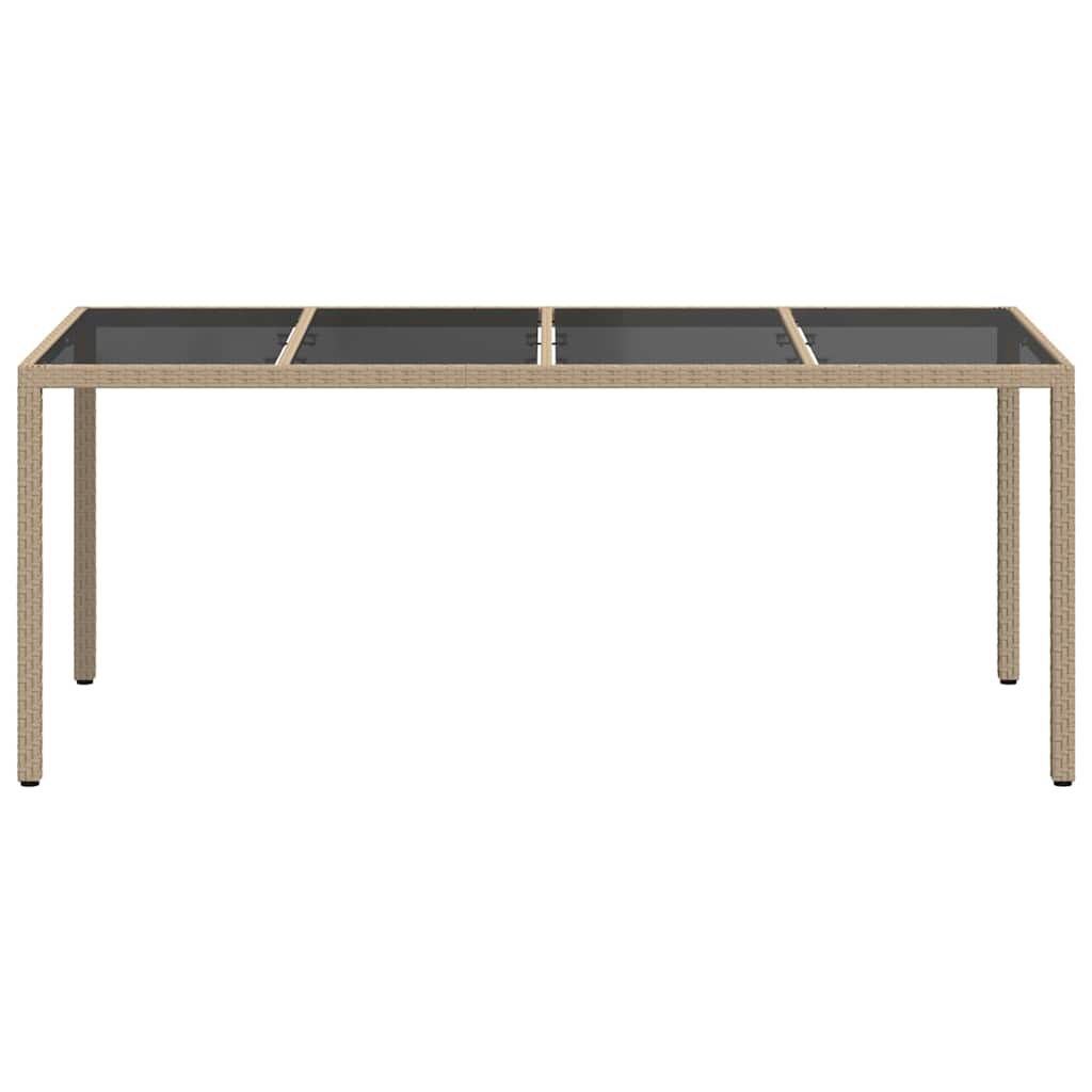 Garden Table Beige 190 x 90 x 75 cm Poly Rattan