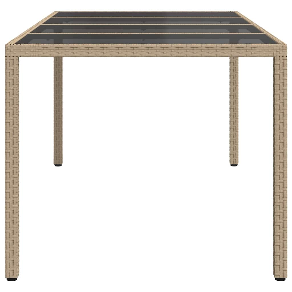 Garden Table Beige 190 x 90 x 75 cm Poly Rattan