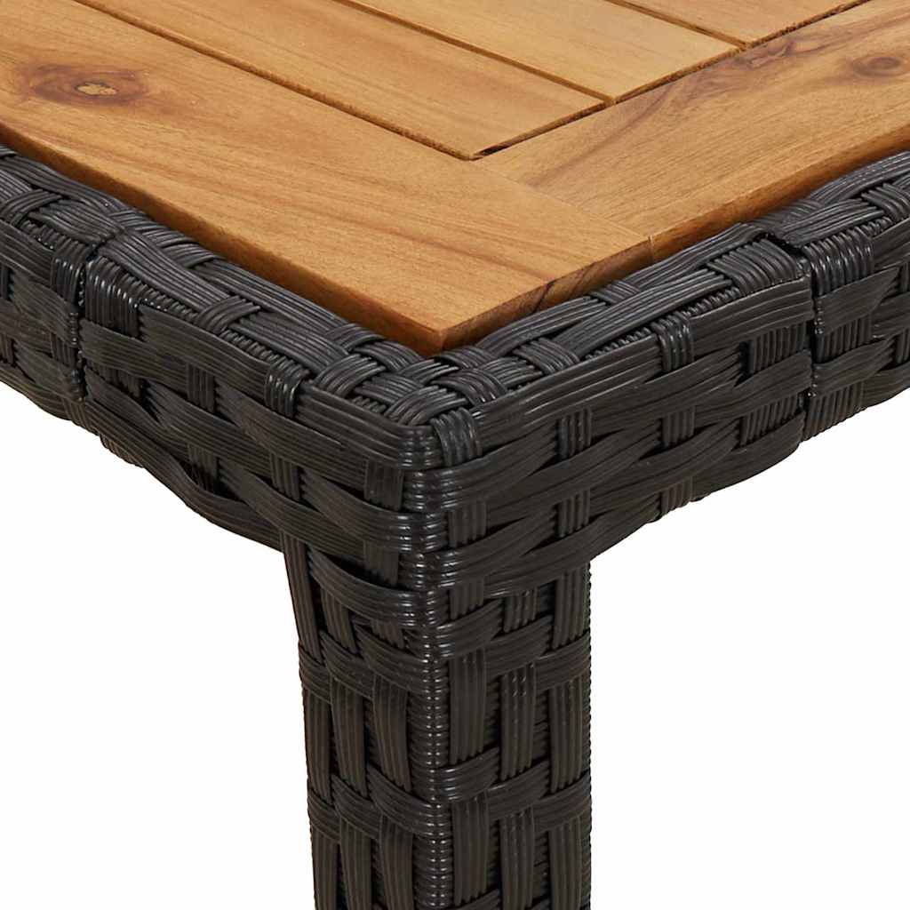 Garden Table Black 190 x 90 x 75 cm Poly Rattan