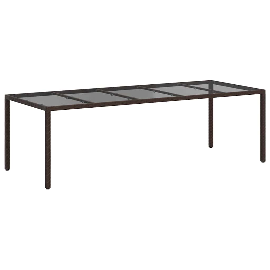 Garden Table Brown 250 x 100 x 75 cm Poly Rattan