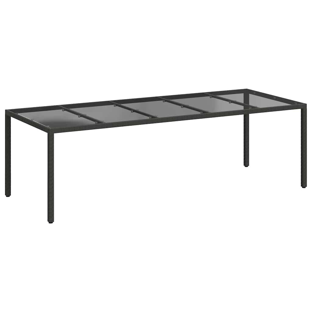 Garden Table Pure Black 250 x 100 x 75 cm Poly Rattan