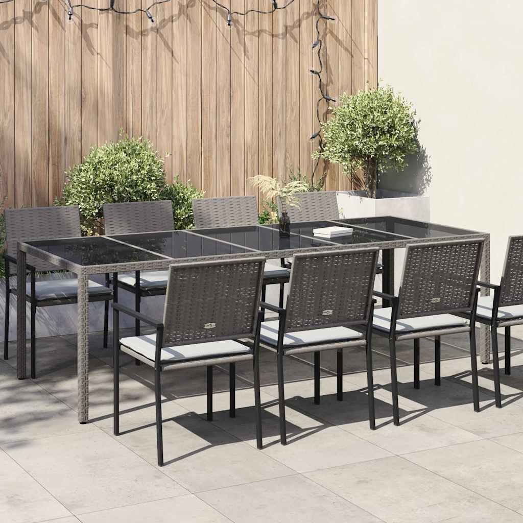Garden Table Grey 250 x 100 x 75 cm Poly Rattan