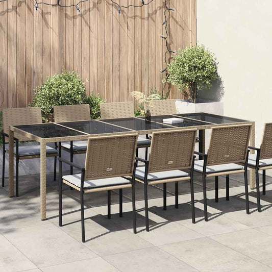 Garden Table Beige 250 x 100 x 75 cm Poly Rattan