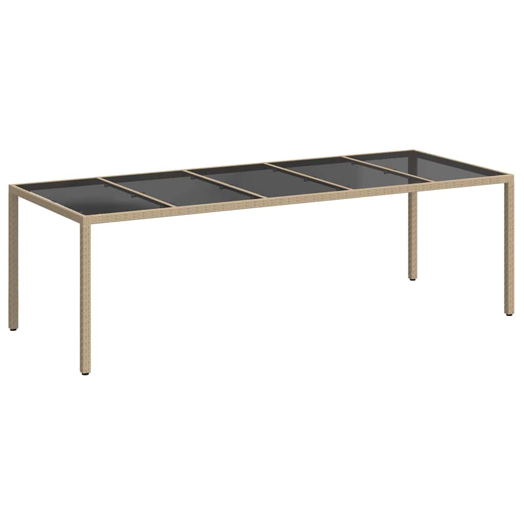 Garden Table Beige 250 x 100 x 75 cm Poly Rattan