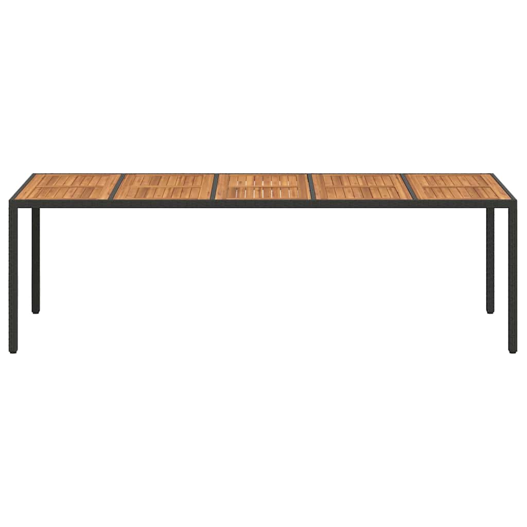 Garden Table Black Poly Rattan