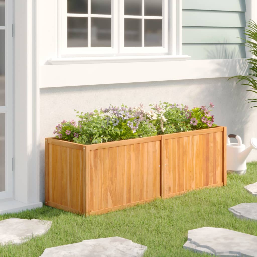 vidaXL Raised Bed 150x50x50 cm Solid Wood Teak