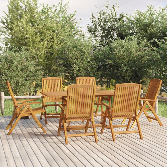 vidaXL 7 Piece Garden Dining Set Solid Wood Teak