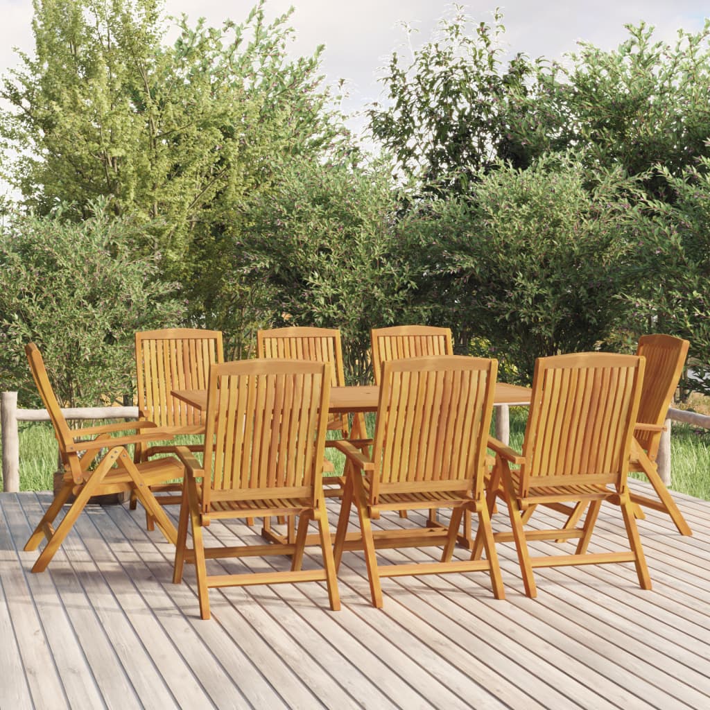 Reclining Garden Chair | Set of 8 | Teak | Solid teak wood