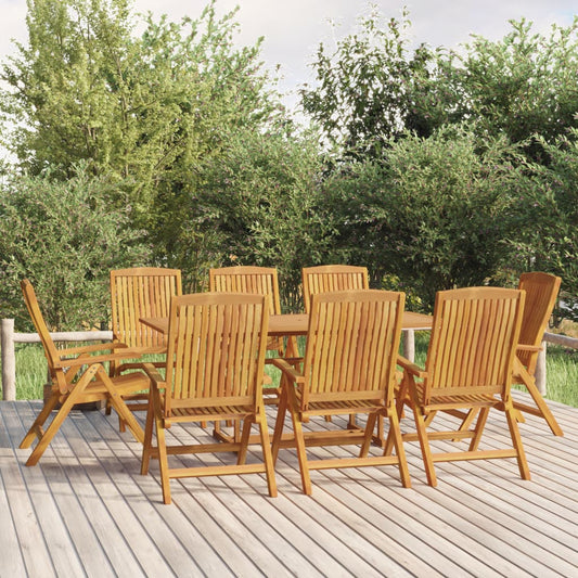 Reclining Garden Chair | Set of 8 | Teak | Solid teak wood