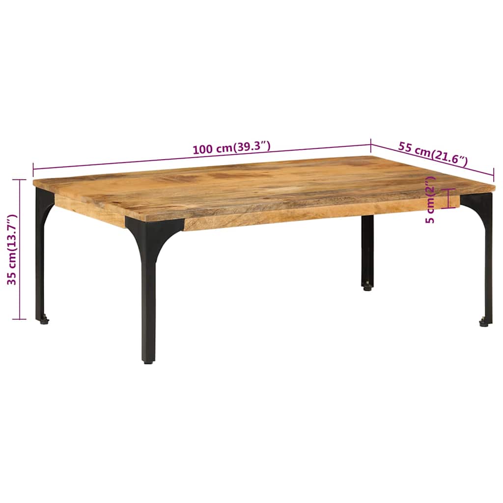 Coffee Table 100x55x35 cm Solid Wood Mango