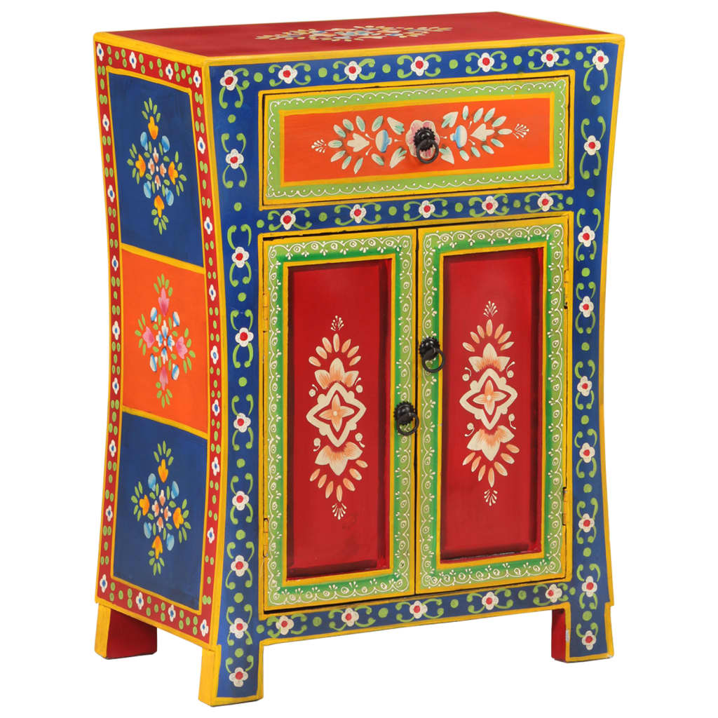 Hand Painted Sideboard 54x30x74 cm Solid Wood Mango