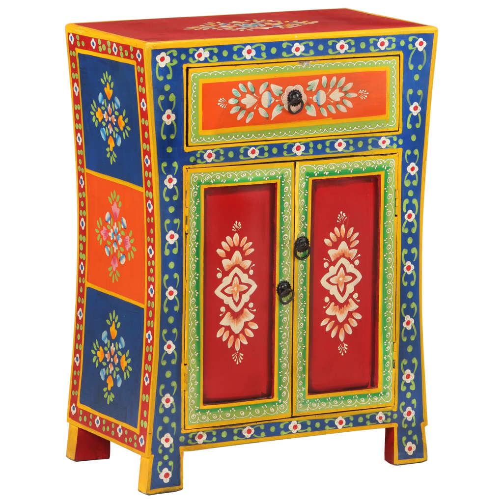 Hand Painted Sideboard 54x30x74 cm Solid Wood Mango