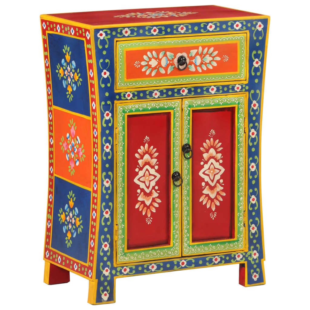 Hand Painted Sideboard 54x30x74 cm Solid Wood Mango