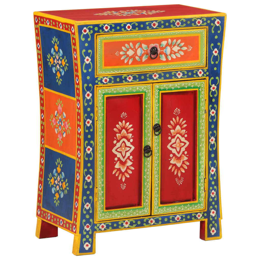 Hand Painted Sideboard 54x30x74 cm Solid Wood Mango