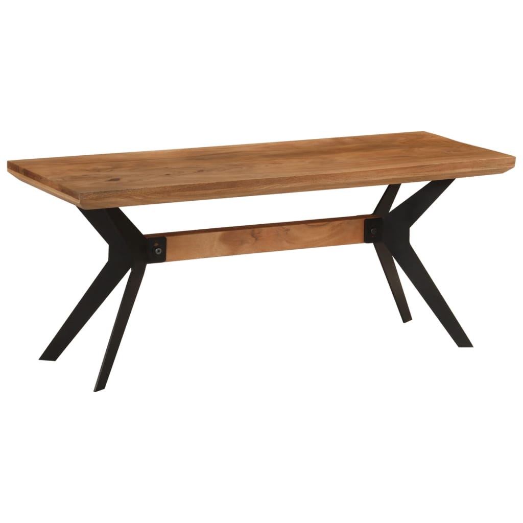 vidaXL Dining Bench 110x40x46 cm Solid Wood Acacia and Steel