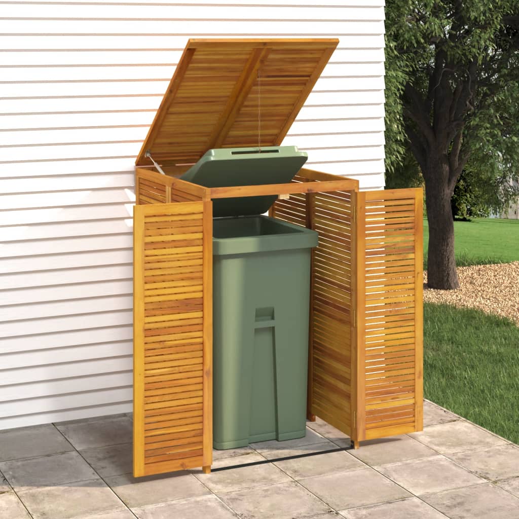 vidaXL Single Garbage Bin Shed 70x89x117 cm Solid Wood Acacia