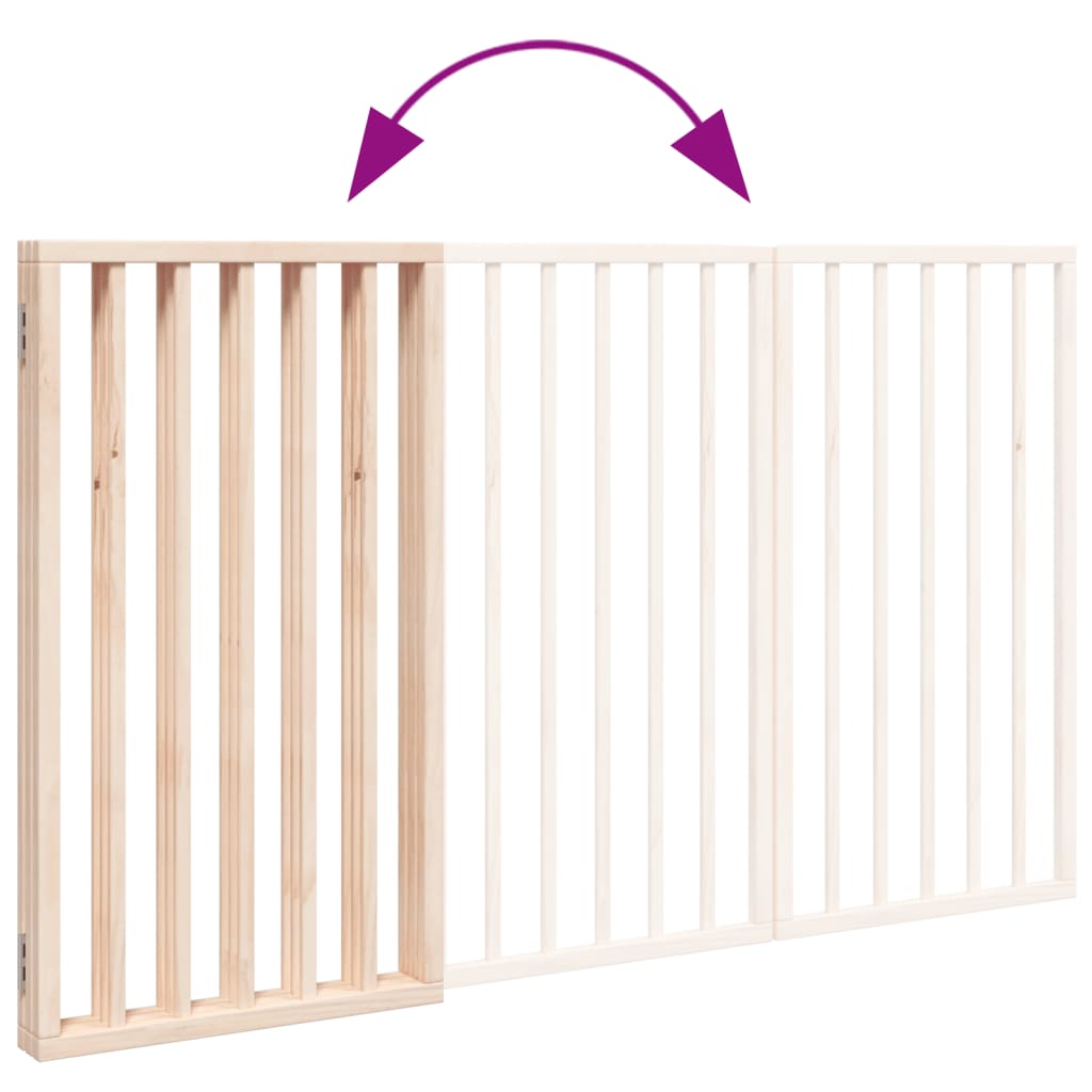 vidaXL Dog Gate Foldable 3 Panels 150 cm Poplar Wood