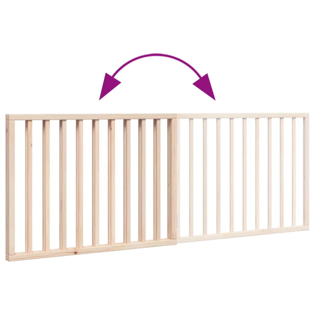 vidaXL Dog Gate Foldable 2 Panels 160 cm Poplar Wood