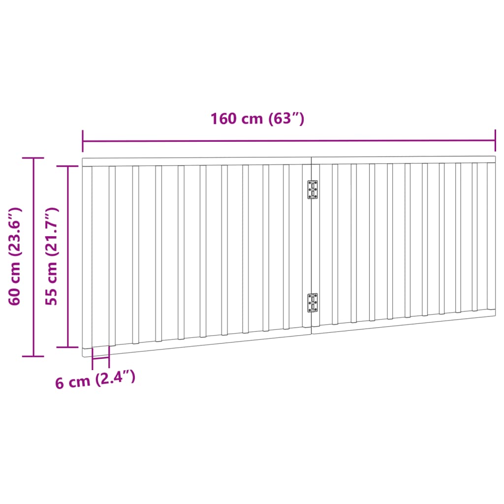 vidaXL Dog Gate Foldable 2 Panels 160 cm Poplar Wood