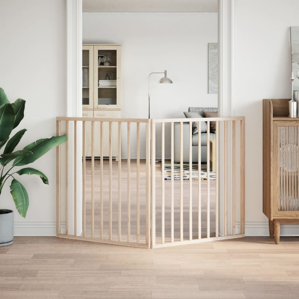 Dog Gate Foldable 2 Panels 160 cm Poplar Wood