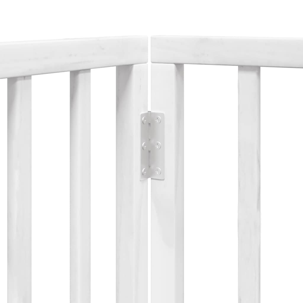 Dog Gate Foldable 3 Panels White 150 cm Poplar Wood