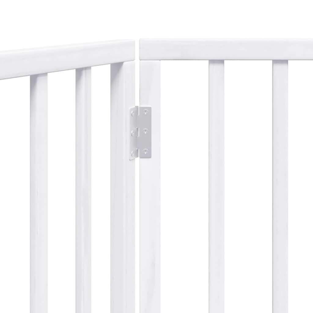 vidaXL Dog Gate Foldable 3 Panels White 150 cm Poplar Wood