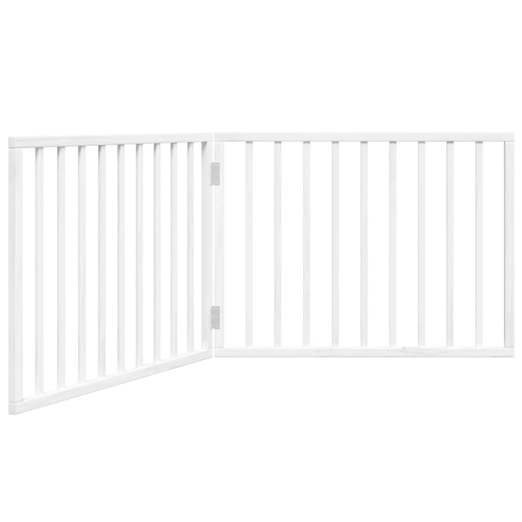 vidaXL Dog Gate Foldable 2 Panels White 160 cm Poplar Wood