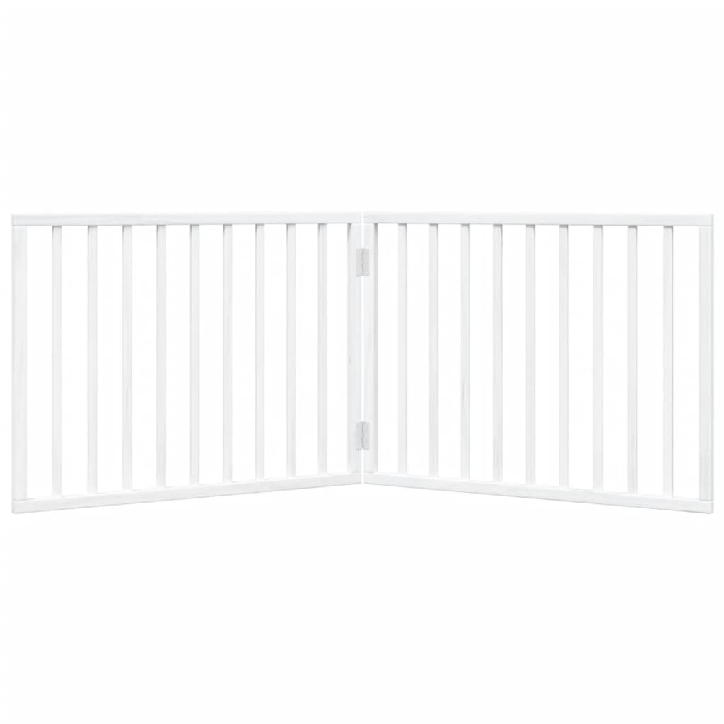 vidaXL Dog Gate Foldable 2 Panels White 160 cm Poplar Wood