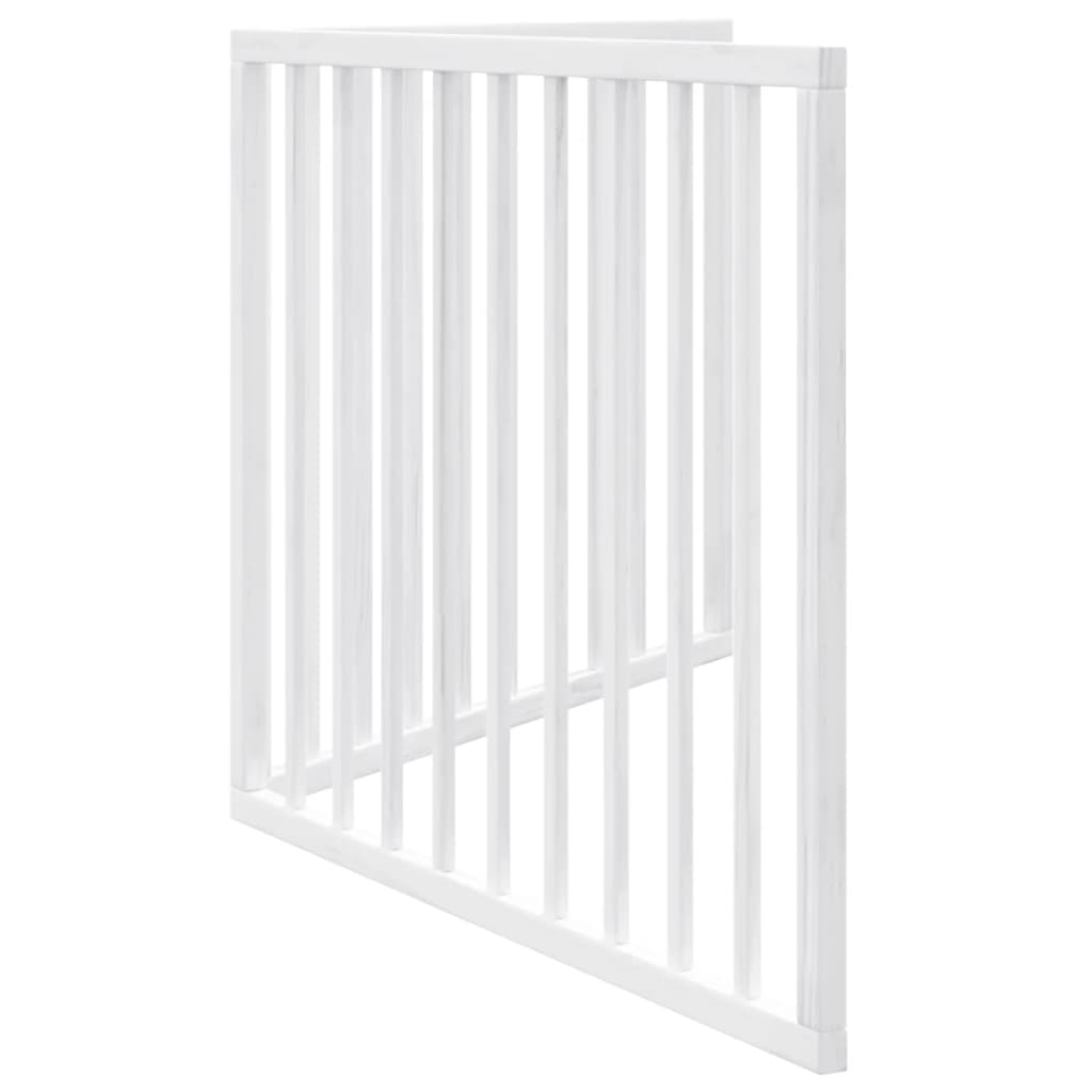 vidaXL Dog Gate Foldable 2 Panels White 160 cm Poplar Wood