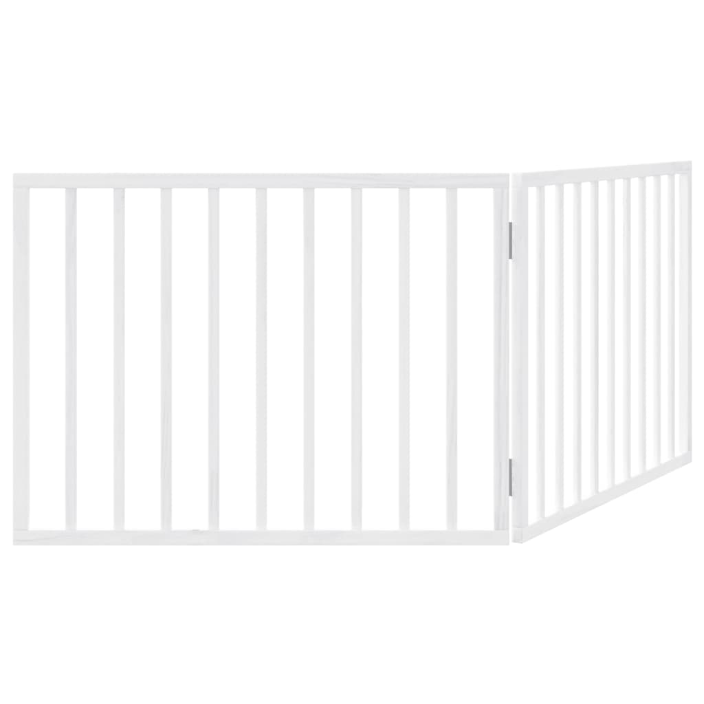 vidaXL Dog Gate Foldable 2 Panels White 160 cm Poplar Wood