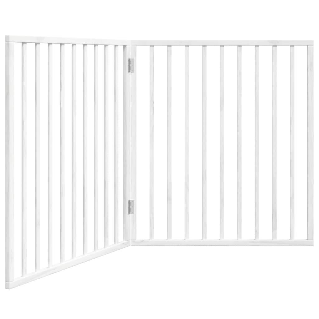 vidaXL Dog Gate Foldable 2 Panels White 160 cm Poplar Wood