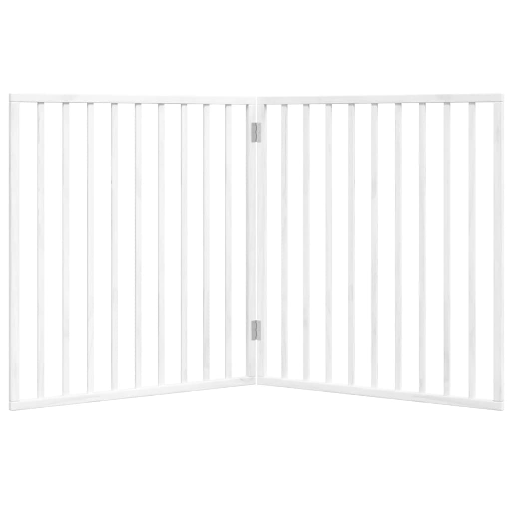 vidaXL Dog Gate Foldable 2 Panels White 160 cm Poplar Wood