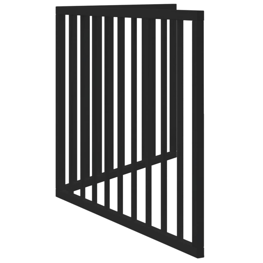 vidaXL Dog Gate Foldable 2 Panels Black 160 cm Poplar Wood