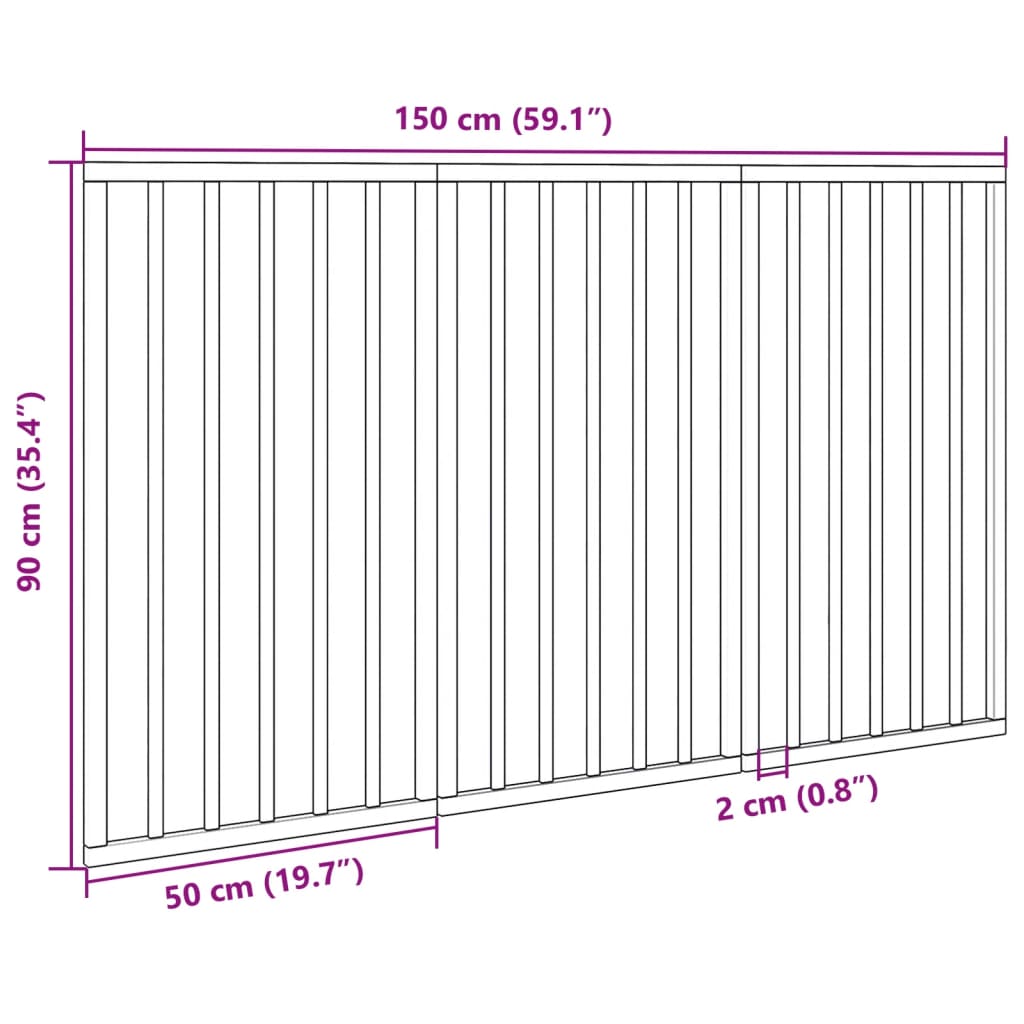 vidaXL Dog Gate Foldable 3 Panels Brown 150 cm Poplar Wood