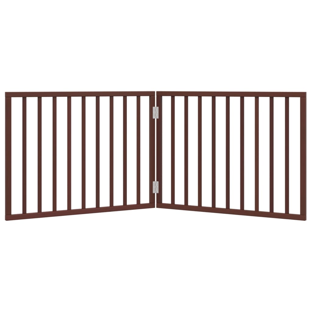 vidaXL Dog Gate Foldable 2 Panels Brown 160 cm Poplar Wood