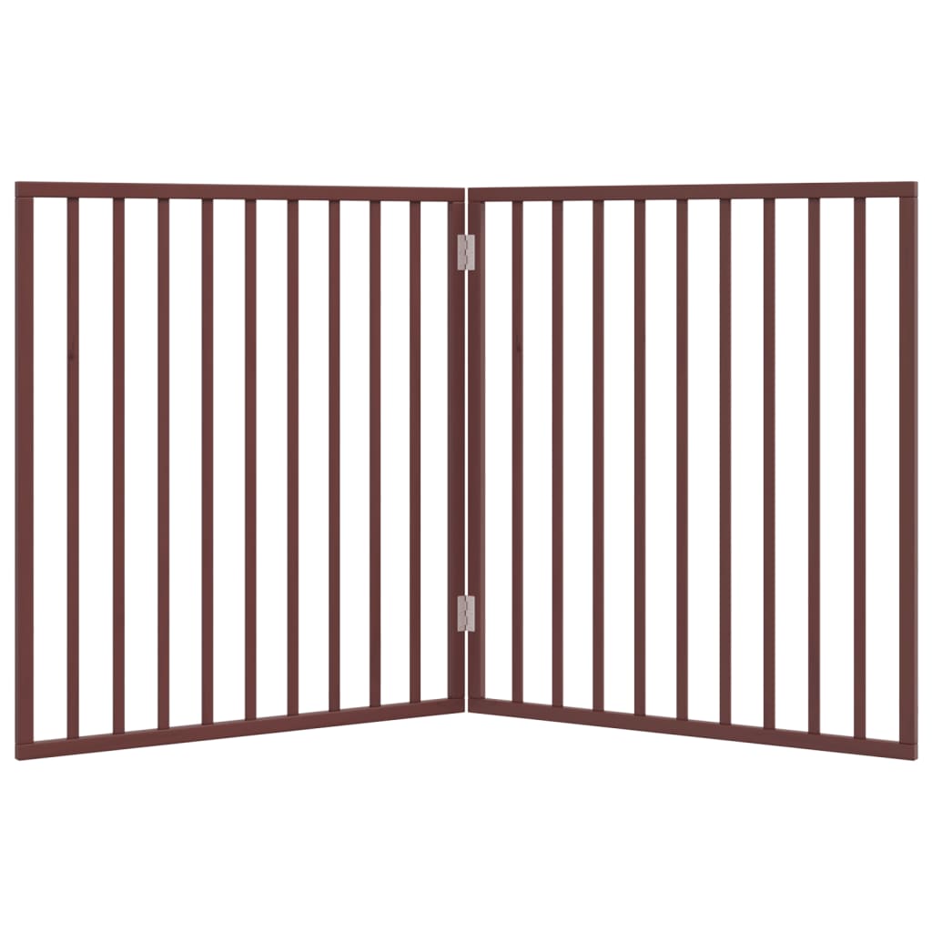 vidaXL Dog Gate Foldable 2 Panels Brown 160 cm Poplar Wood