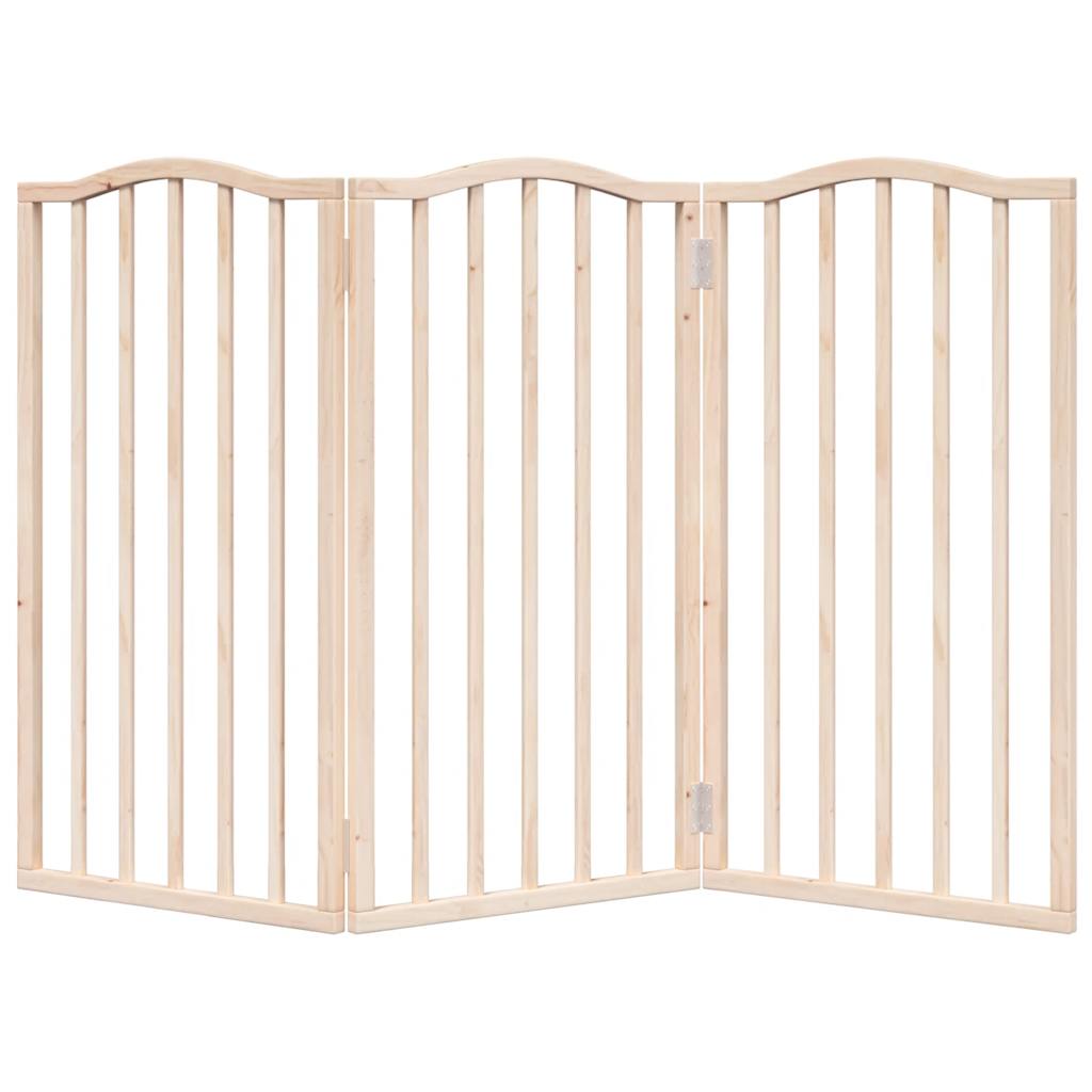 Dog Gate Foldable 3 Panels 150 cm Poplar Wood