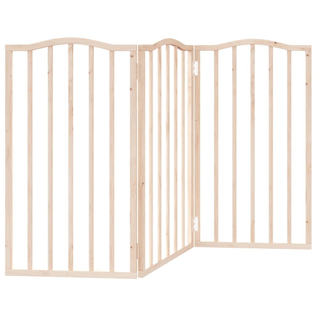 Dog Gate Foldable 3 Panels 150 cm Poplar Wood
