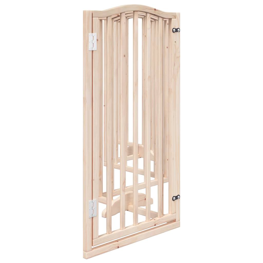 vidaXL Dog Gate with Door Foldable 6 Panels 300 cm Poplar Wood